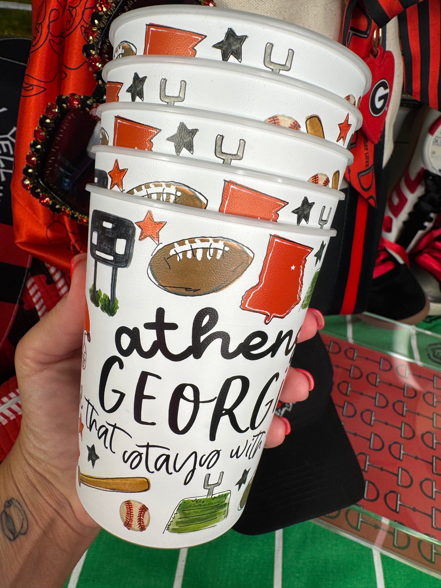 Set of 6 reusable stadium cups Athens
