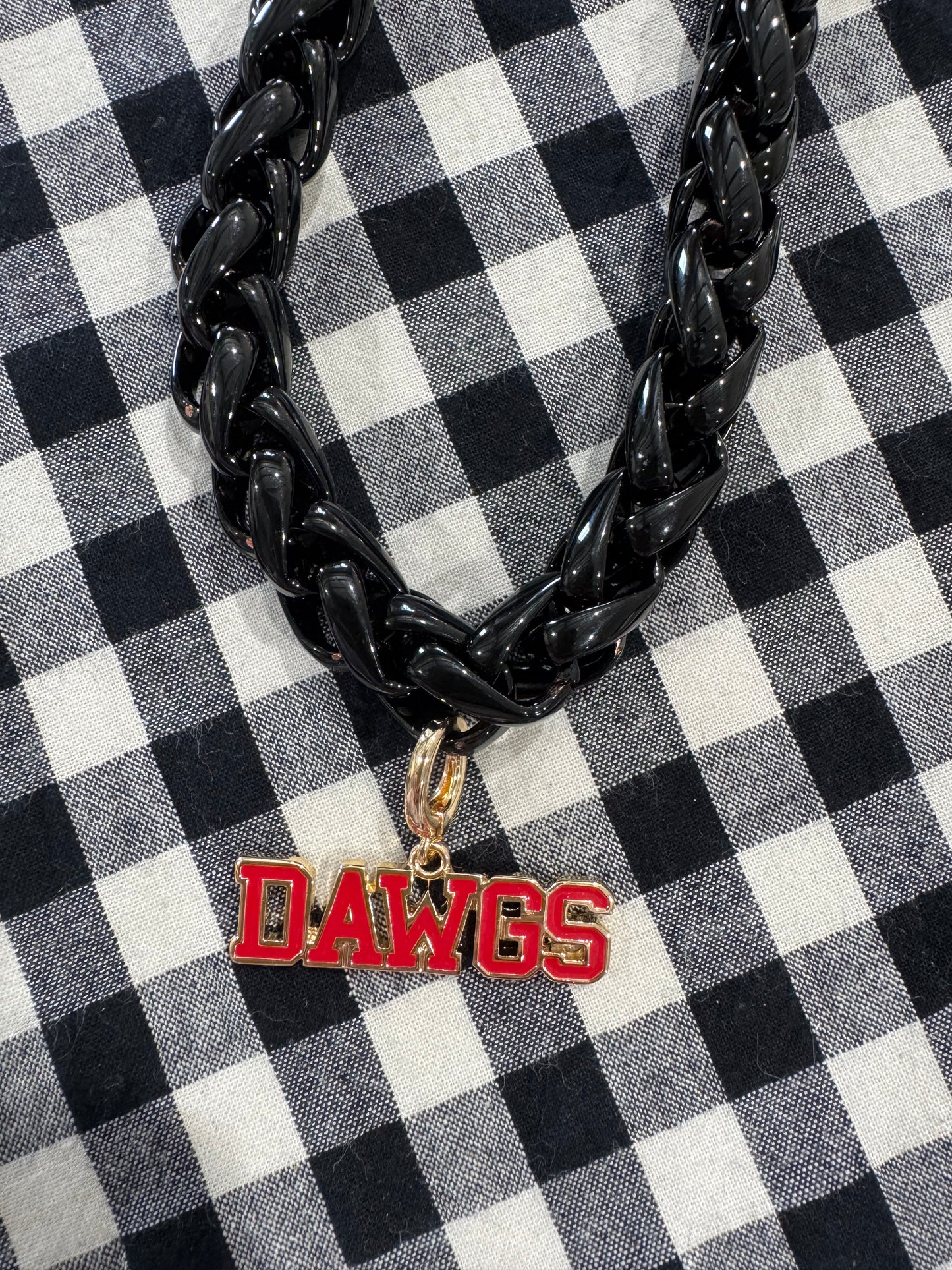 Black multi chain with dawgs charm