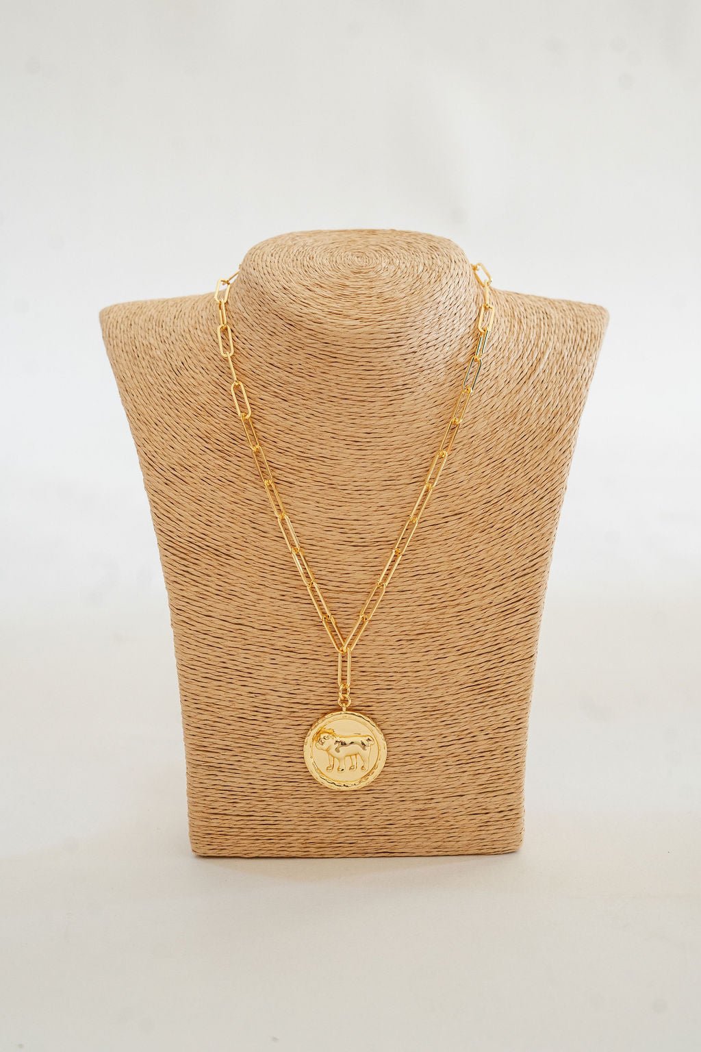 Lisi lerch bulldog necklace coin