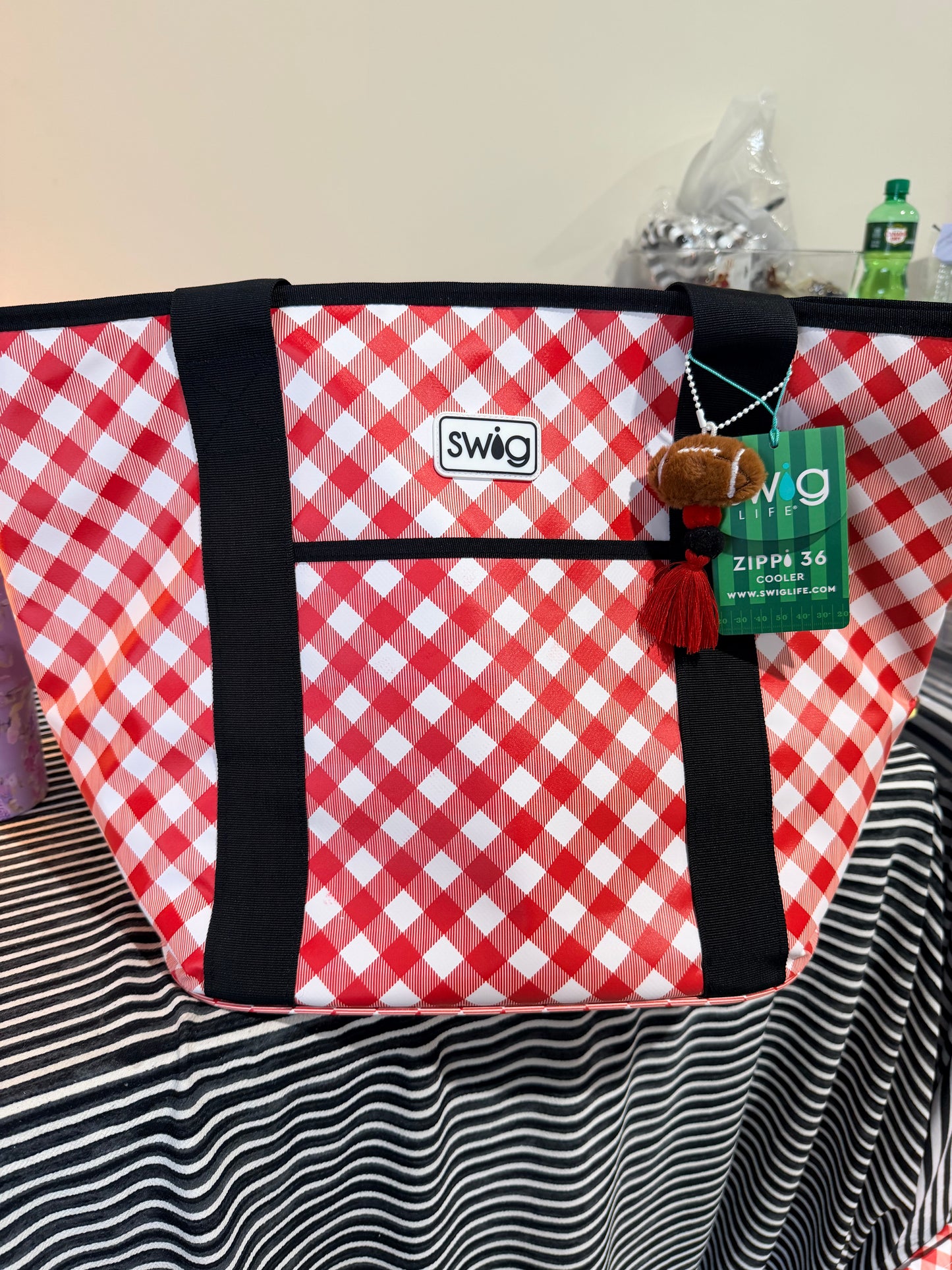 Game day gingham Zipper cooler