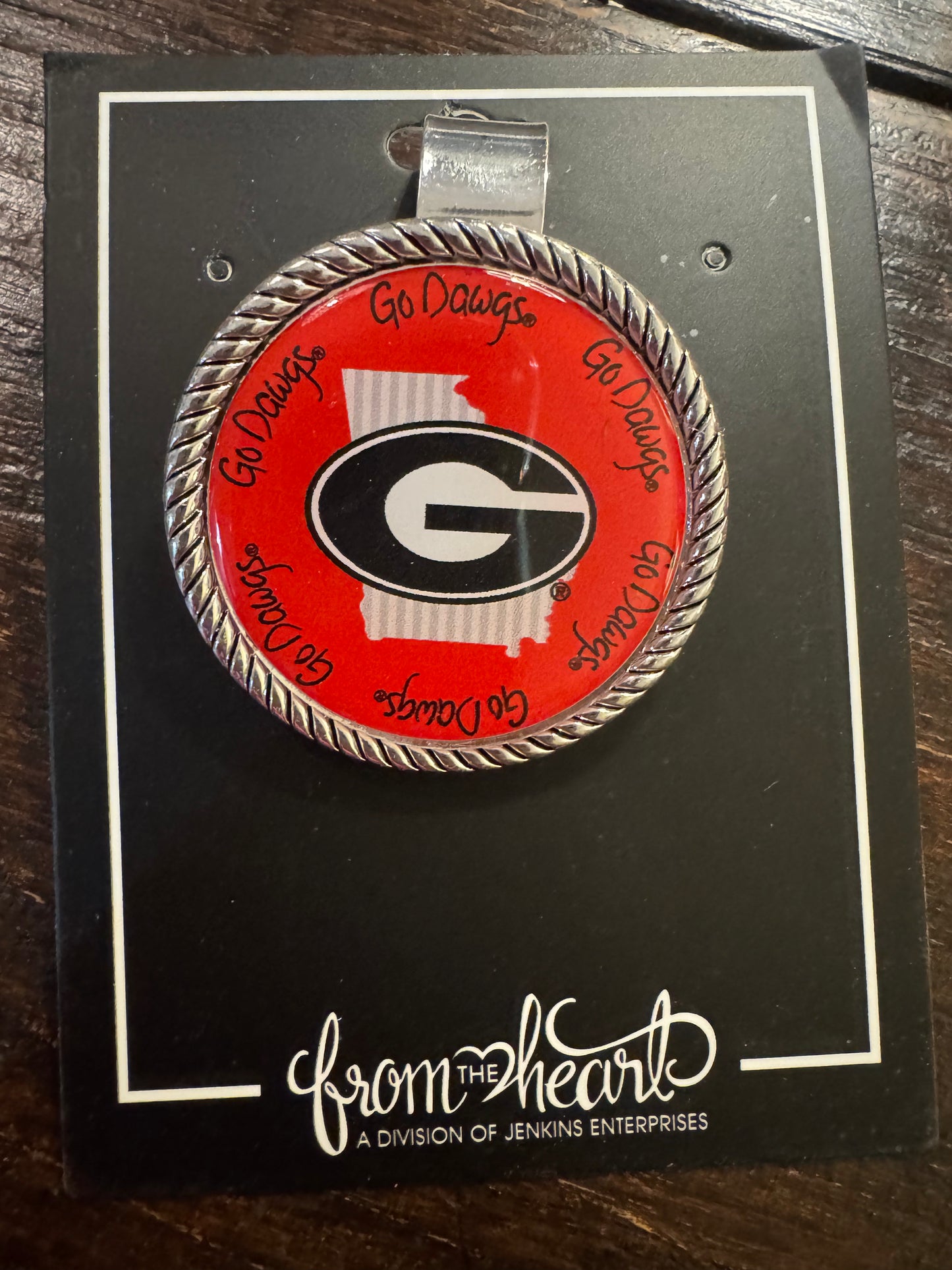 Georgia bulldogs striped state visor clip