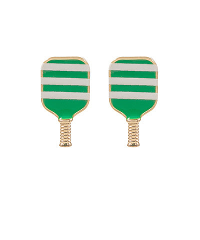 Pickleball green earrings