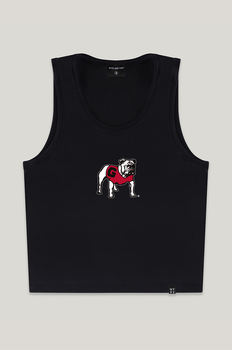White tank embroidered bulldog Hype and Vice brand marked down