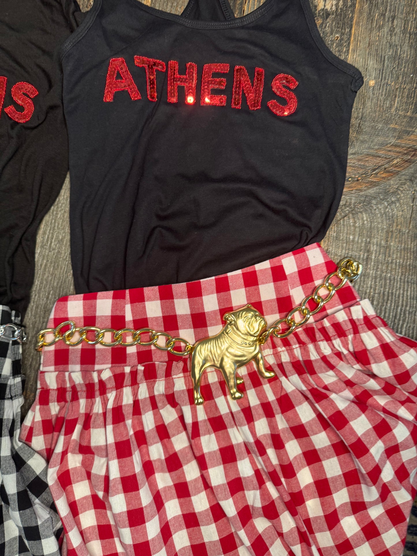 Gold bulldog chain belt yochi NY brand