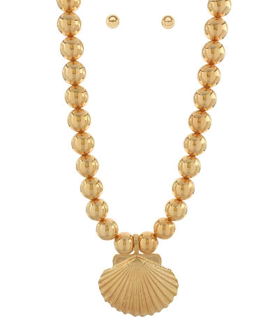 Gold shell necklace marked down