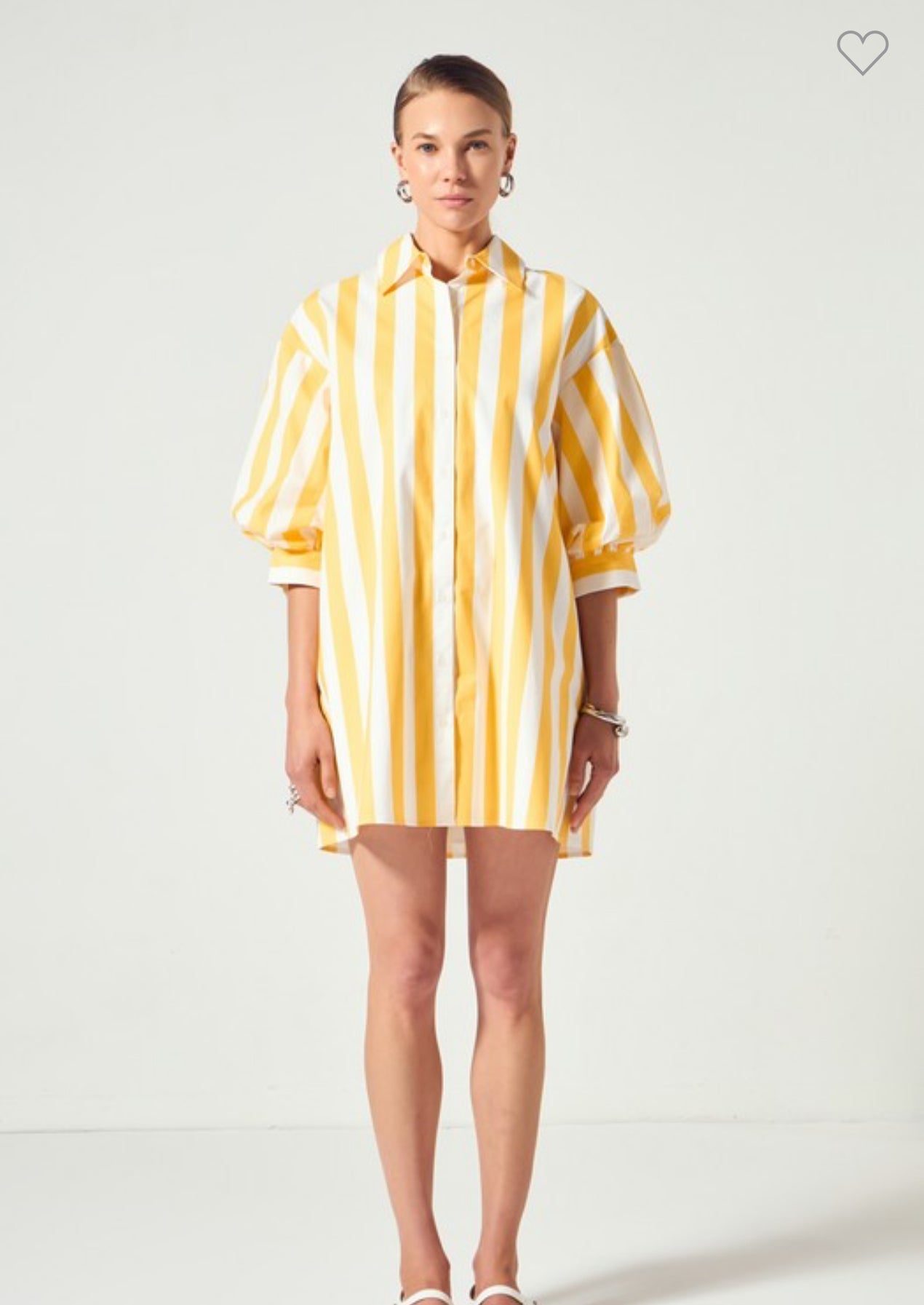 yellow stripe dress with pockets spring summer marked down
