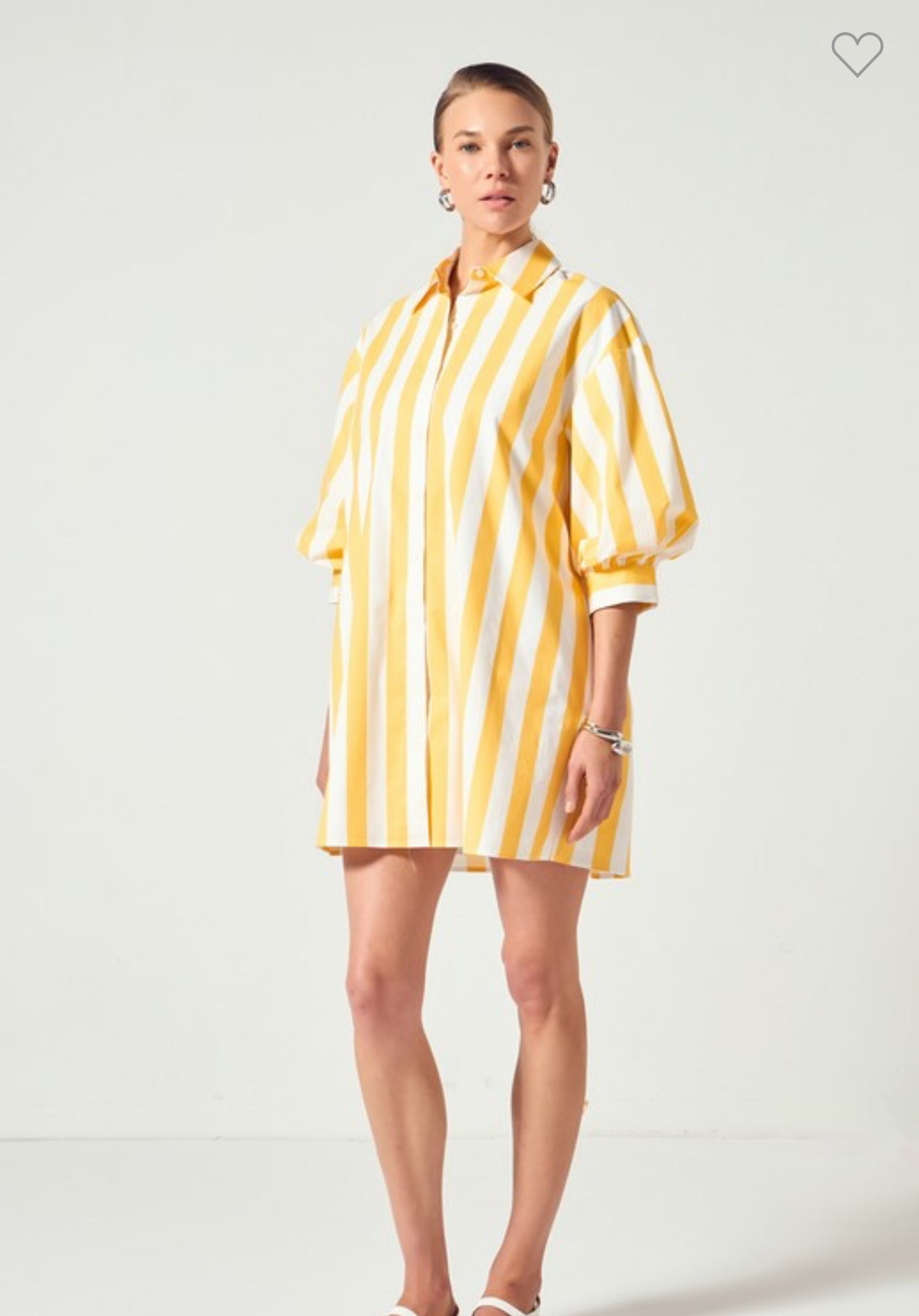 yellow stripe dress with pockets spring summer marked down