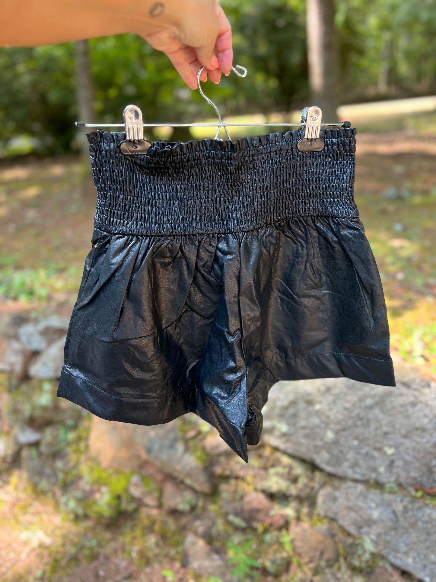 Black shorts pleather