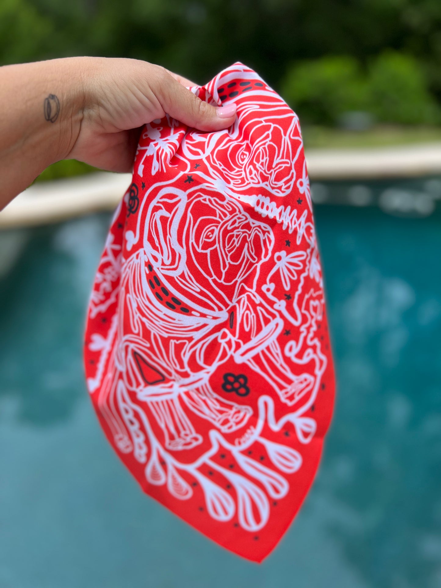 Red and black bandana by Chan art