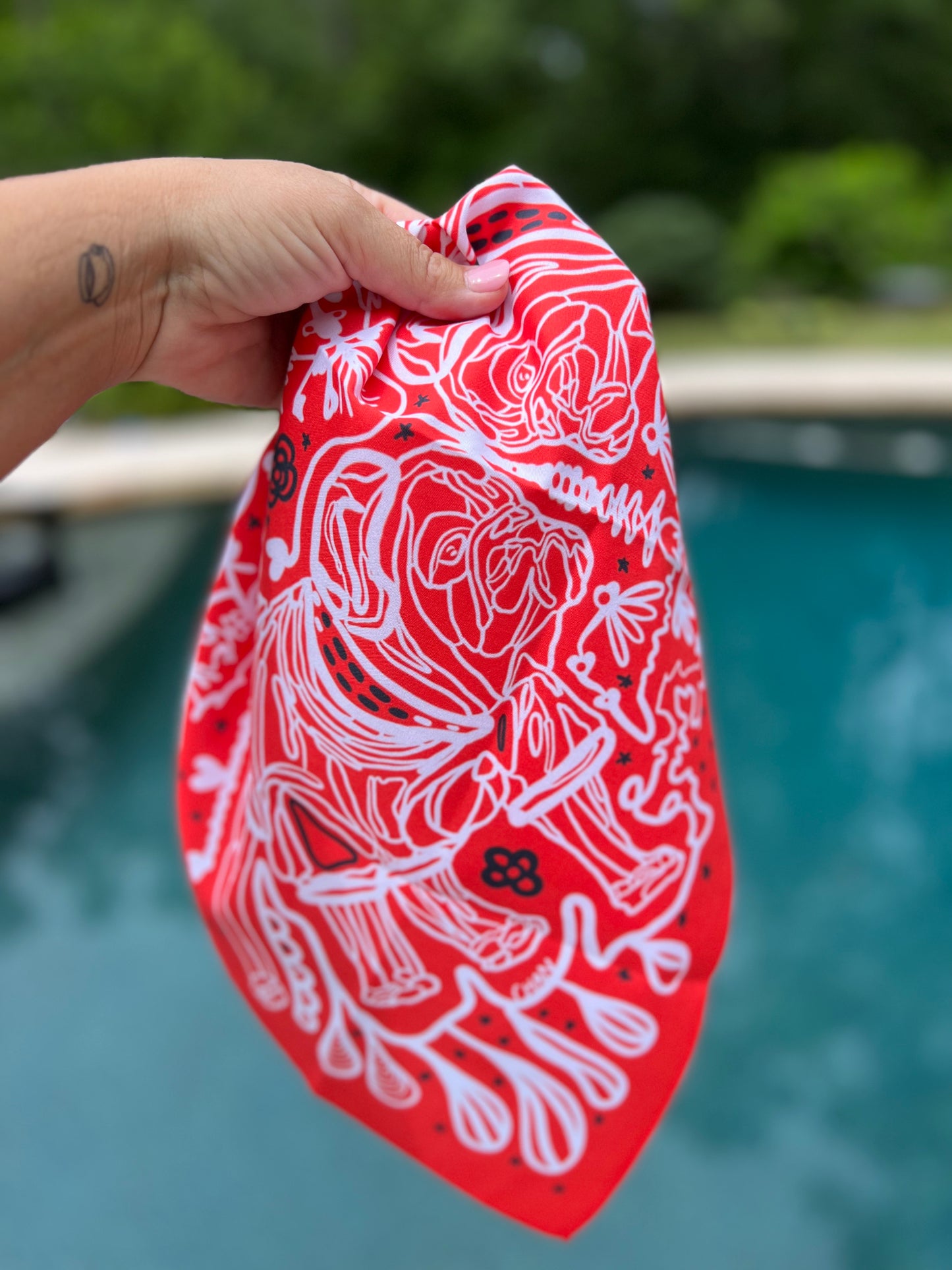 Red and black bandana by Chan art