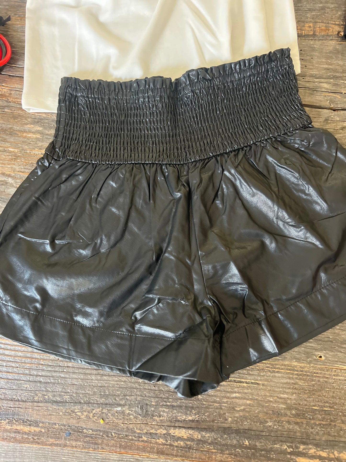 Black shorts pleather