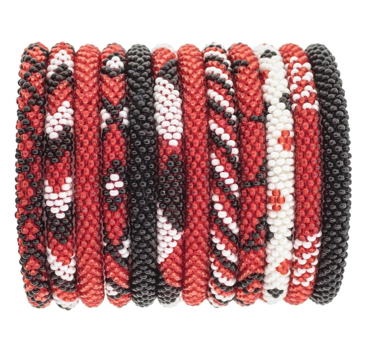 Roll on aid trade beaded bracelet black