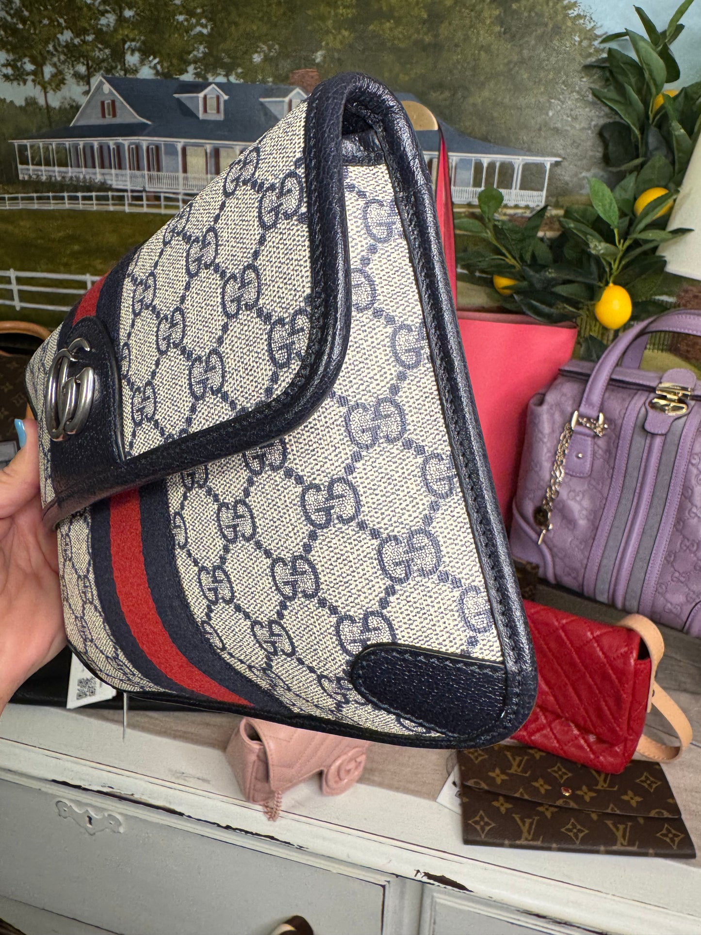 Unused Gucci GG Ophidia body/belt bag Navy