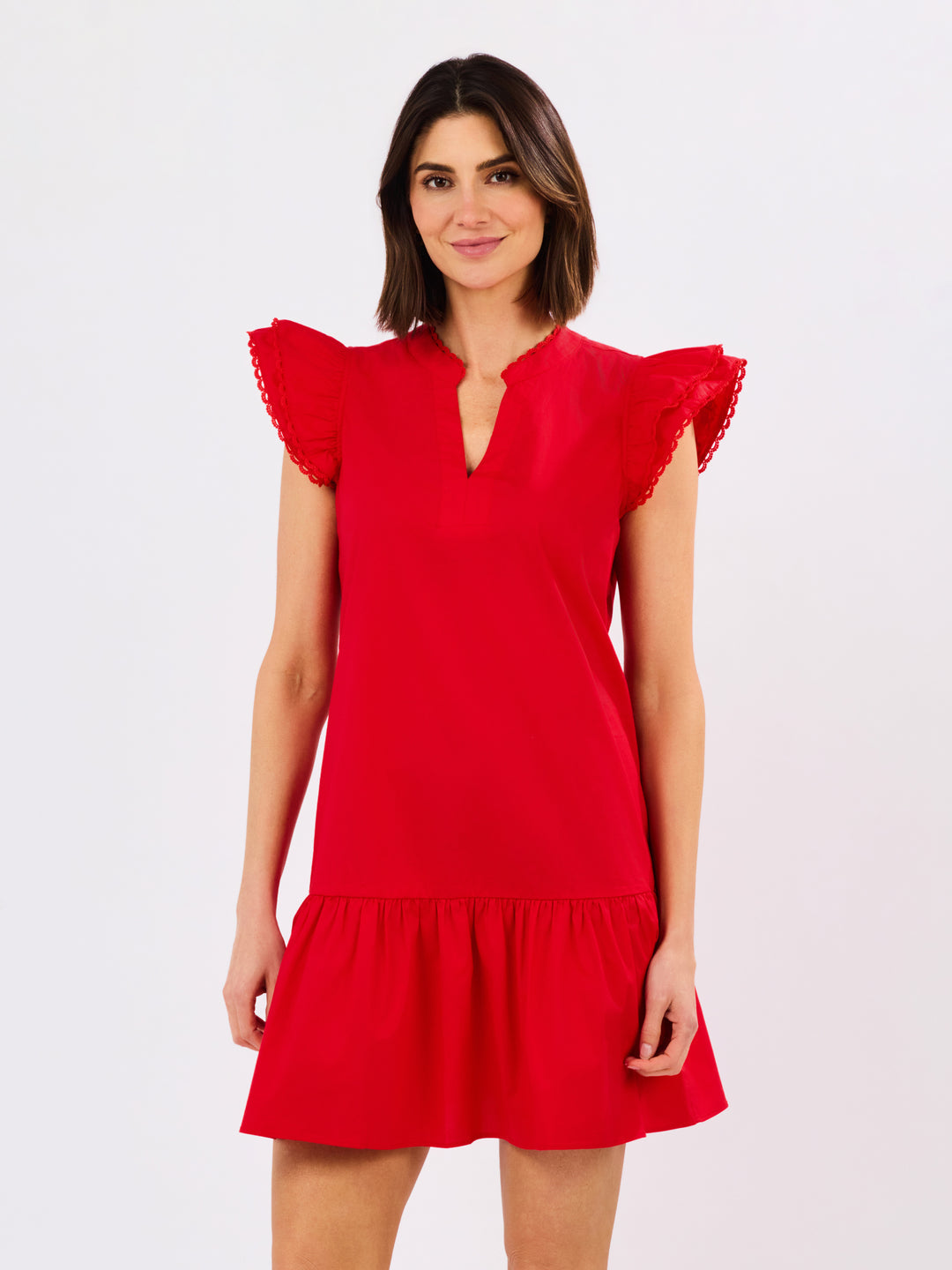 Red Mary square dress