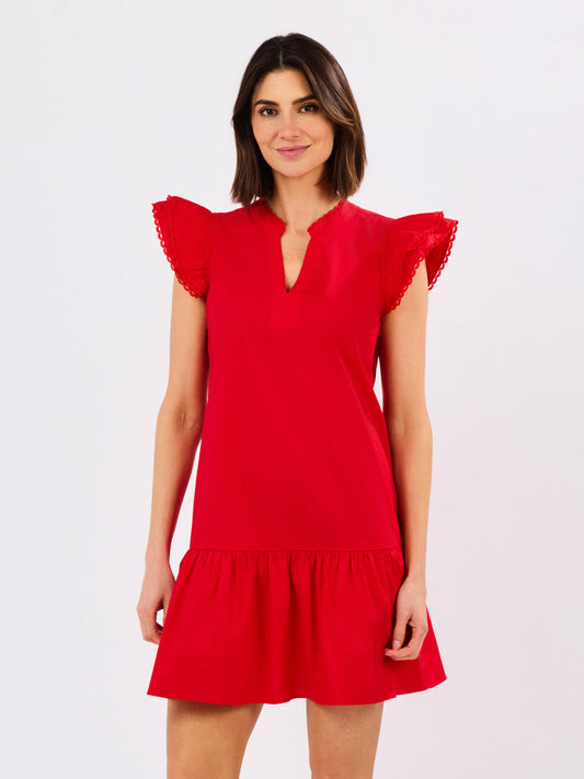 Red Mary square dress