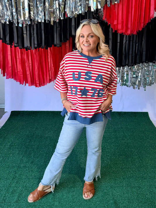 4th of July top oversized
