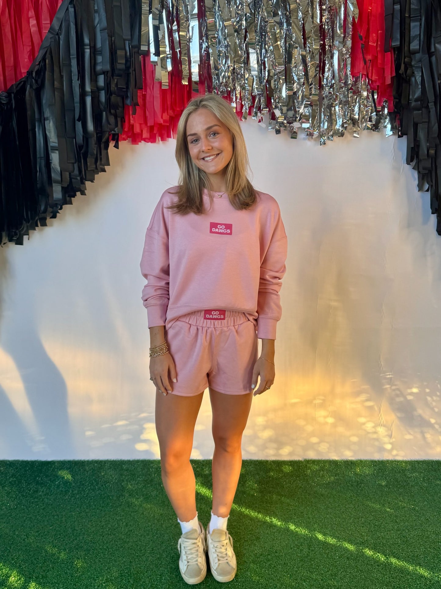 Pink active wear shorts licensed