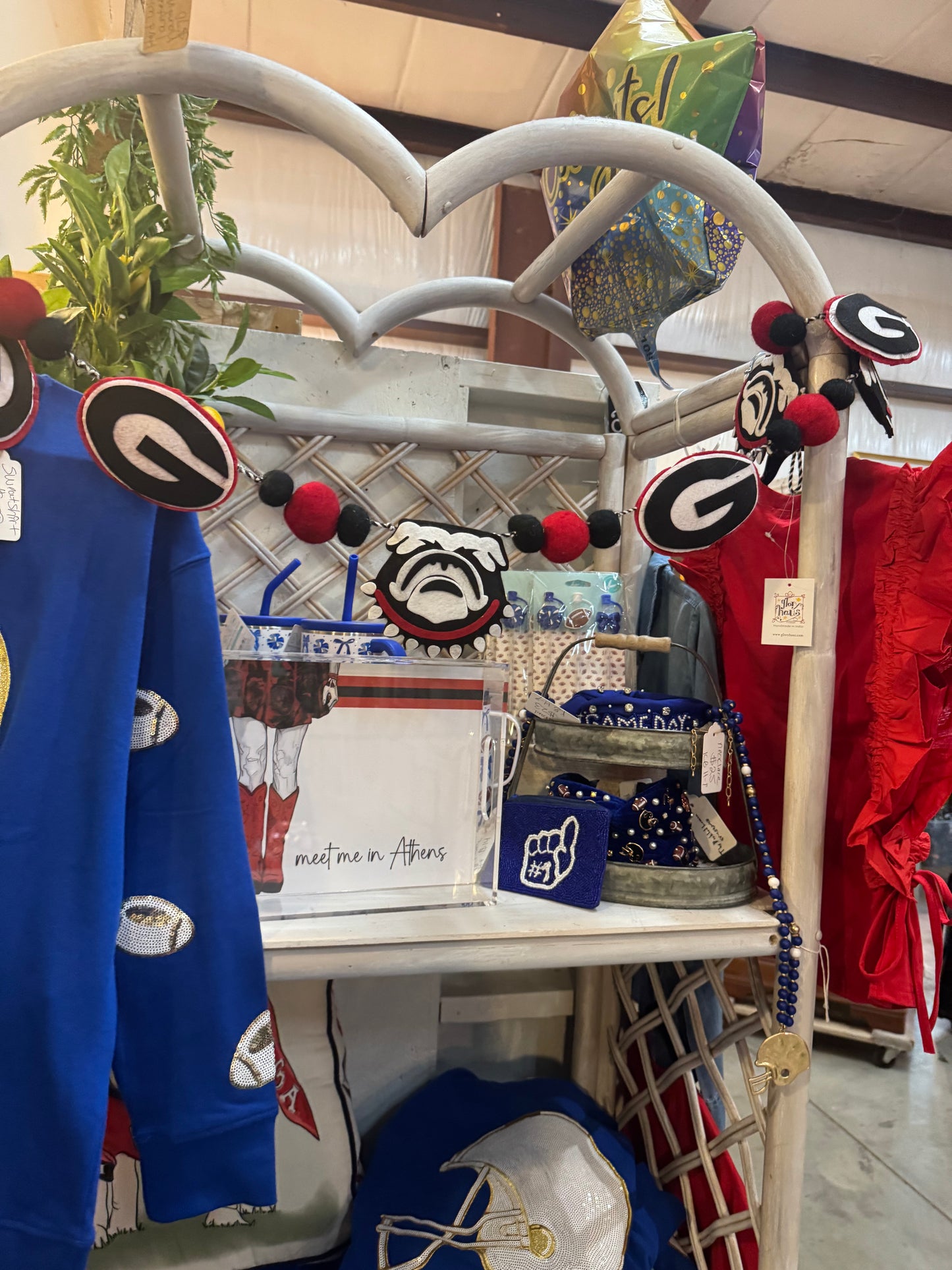 Athens ga Glory Haus licensed super bulldog banner garland pom pom