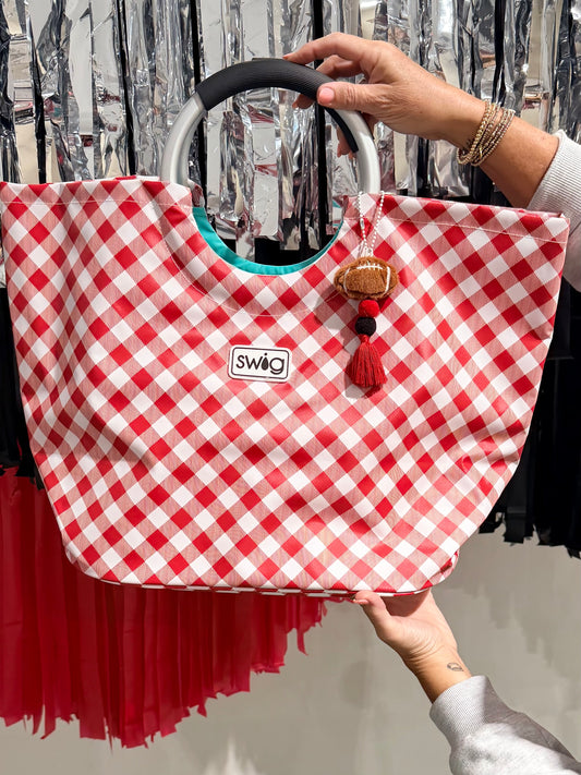 Game day gingham loopi tote