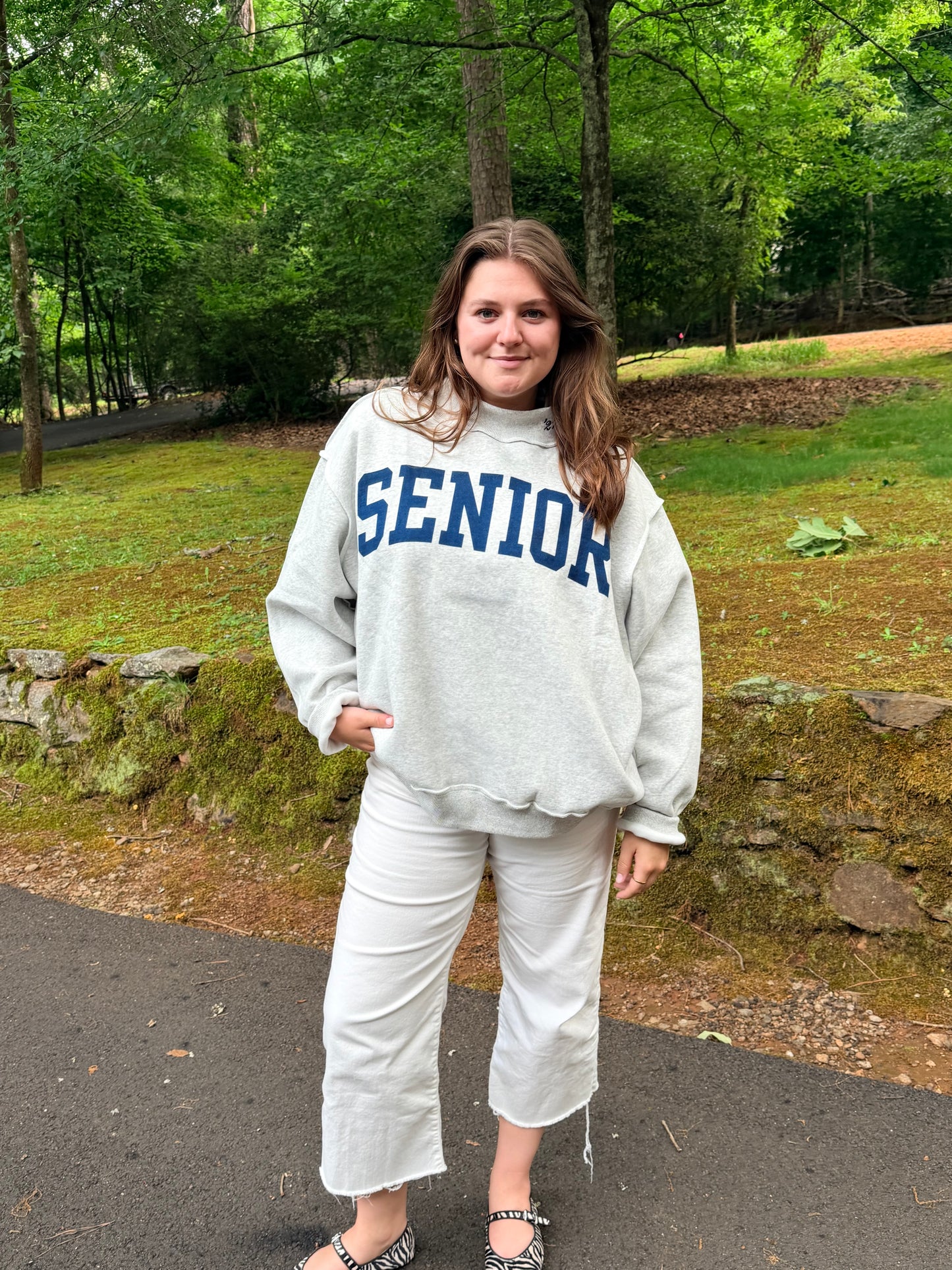 Reversible senior mock neck