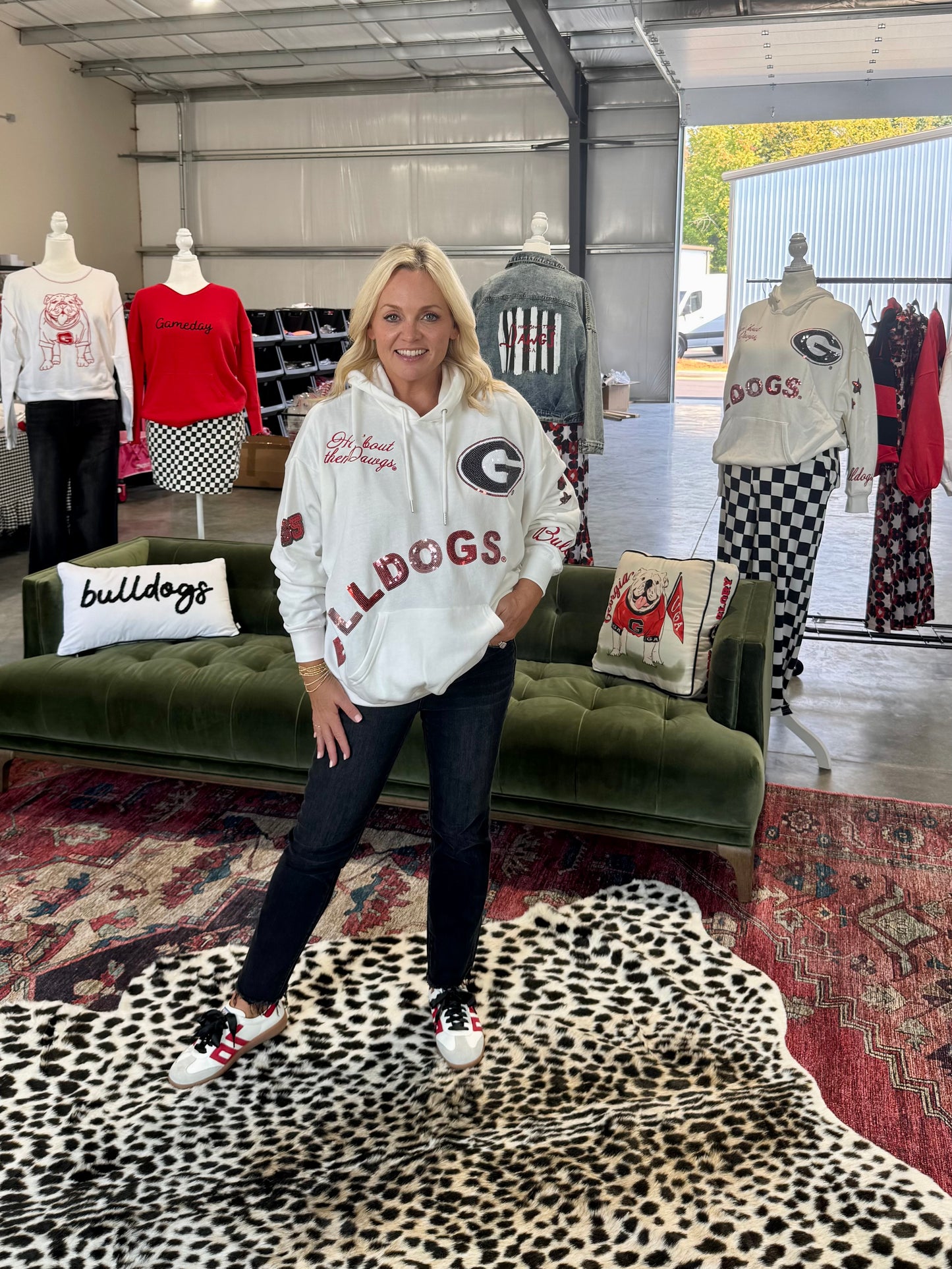 Sweatshirt oversized licensed hoodie sequin and embroidered