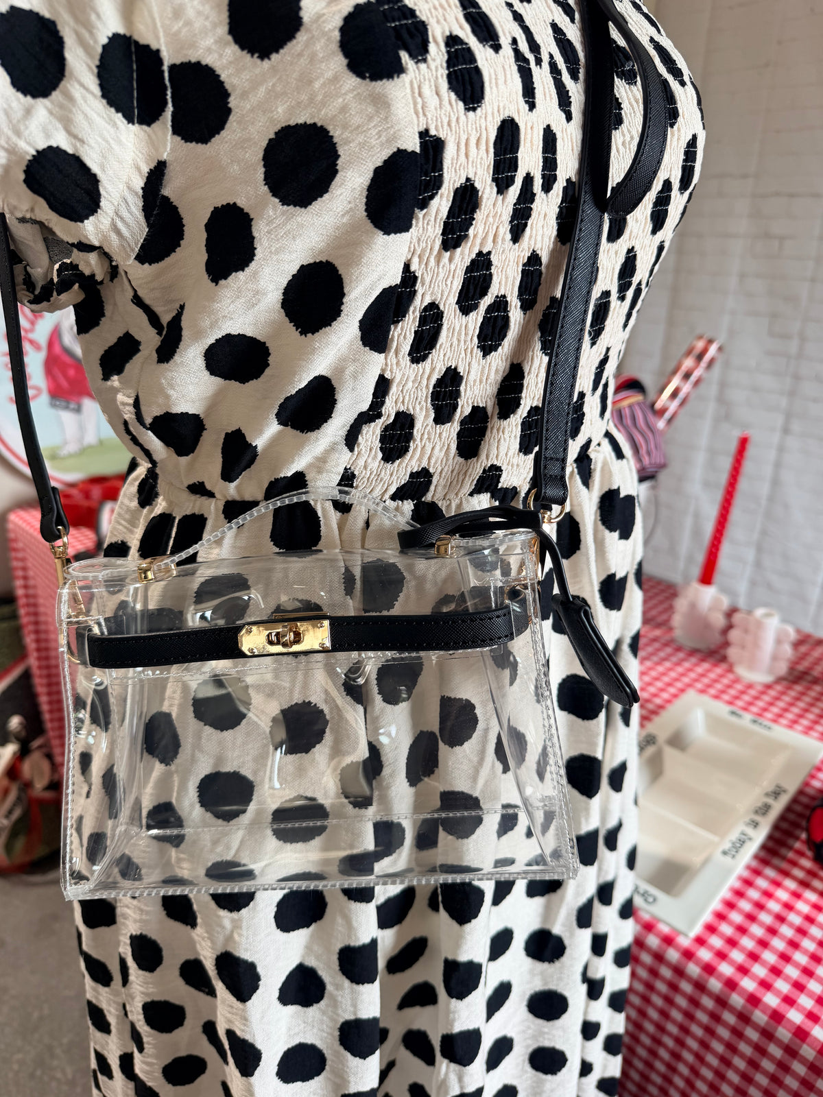 Clear purse black