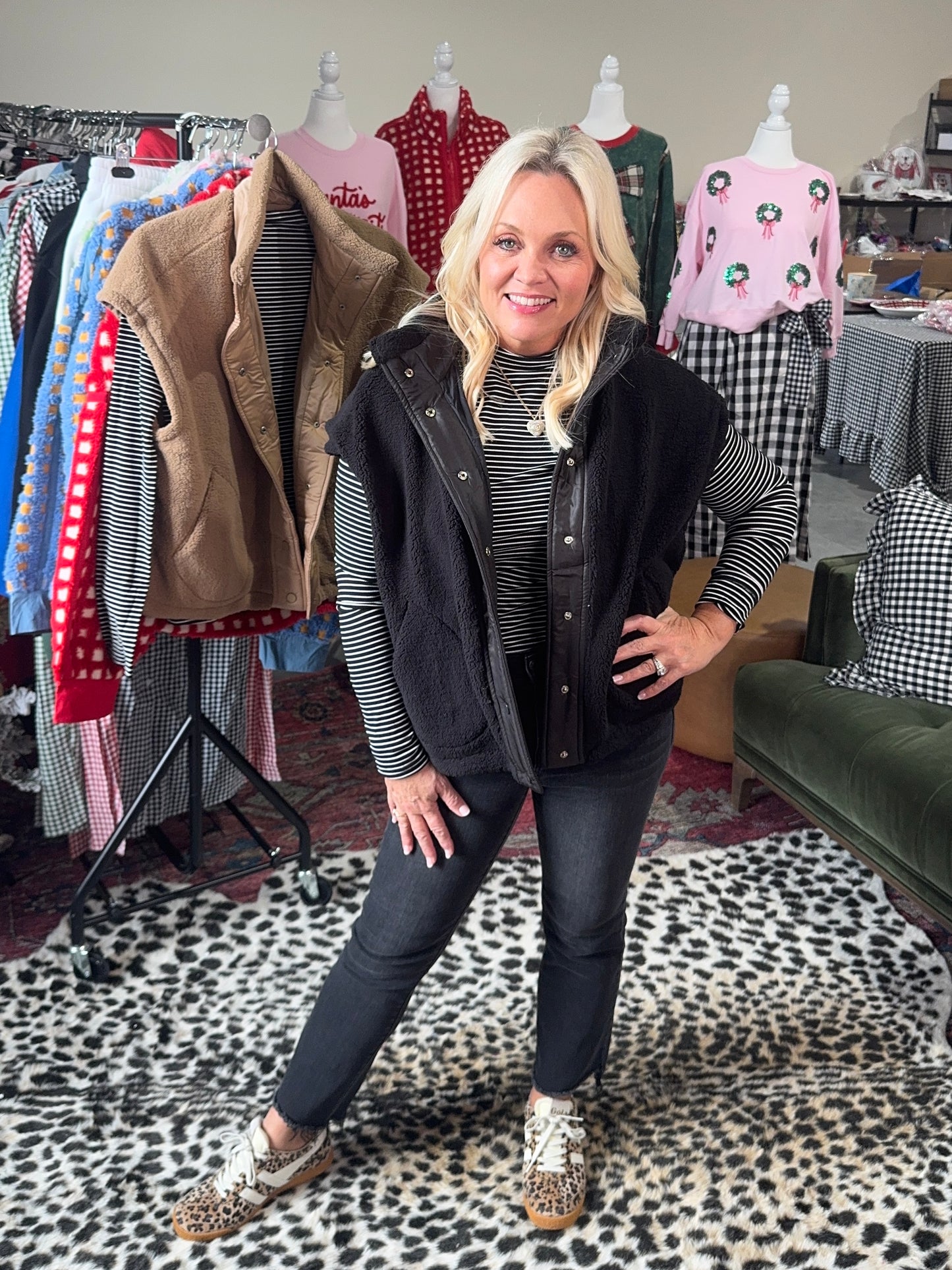 Sherpa oversized vest black