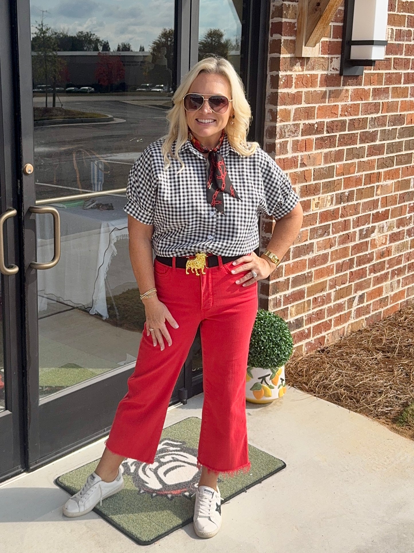 Gingham collection black and white up to 2XL!