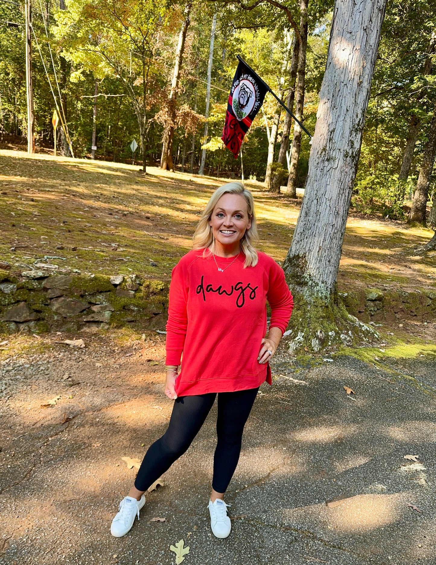 Boutique longer sweatshirt red dawgs UGA fall collection