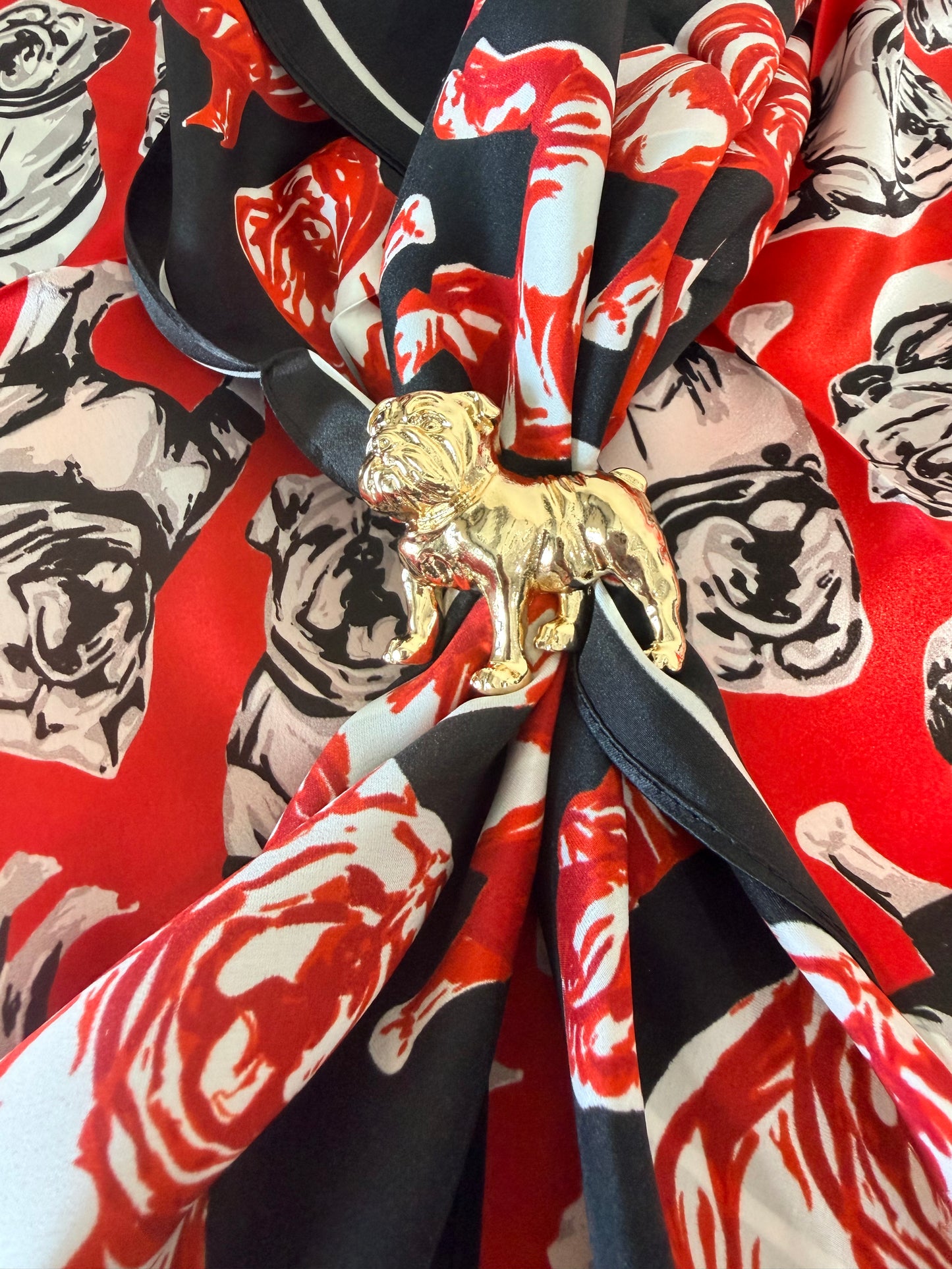 Bulldog gold scarf slide