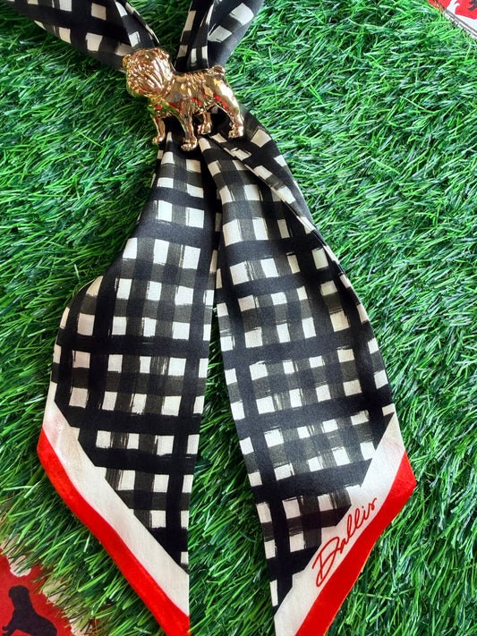 Tailgate twilly black and white checked