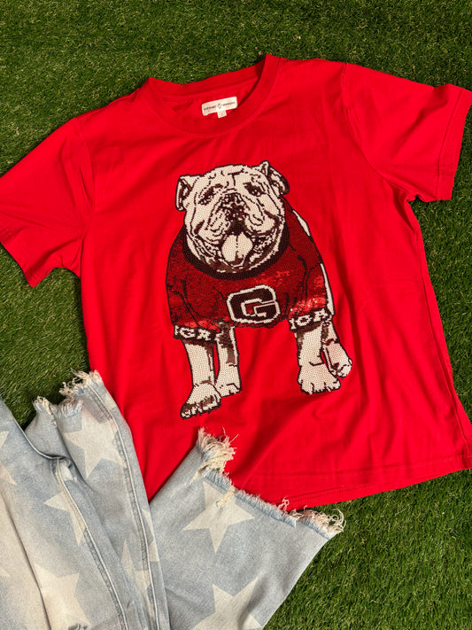 Red sequin dog shirt licensed new! RESTOCKED! Up to size 3X!