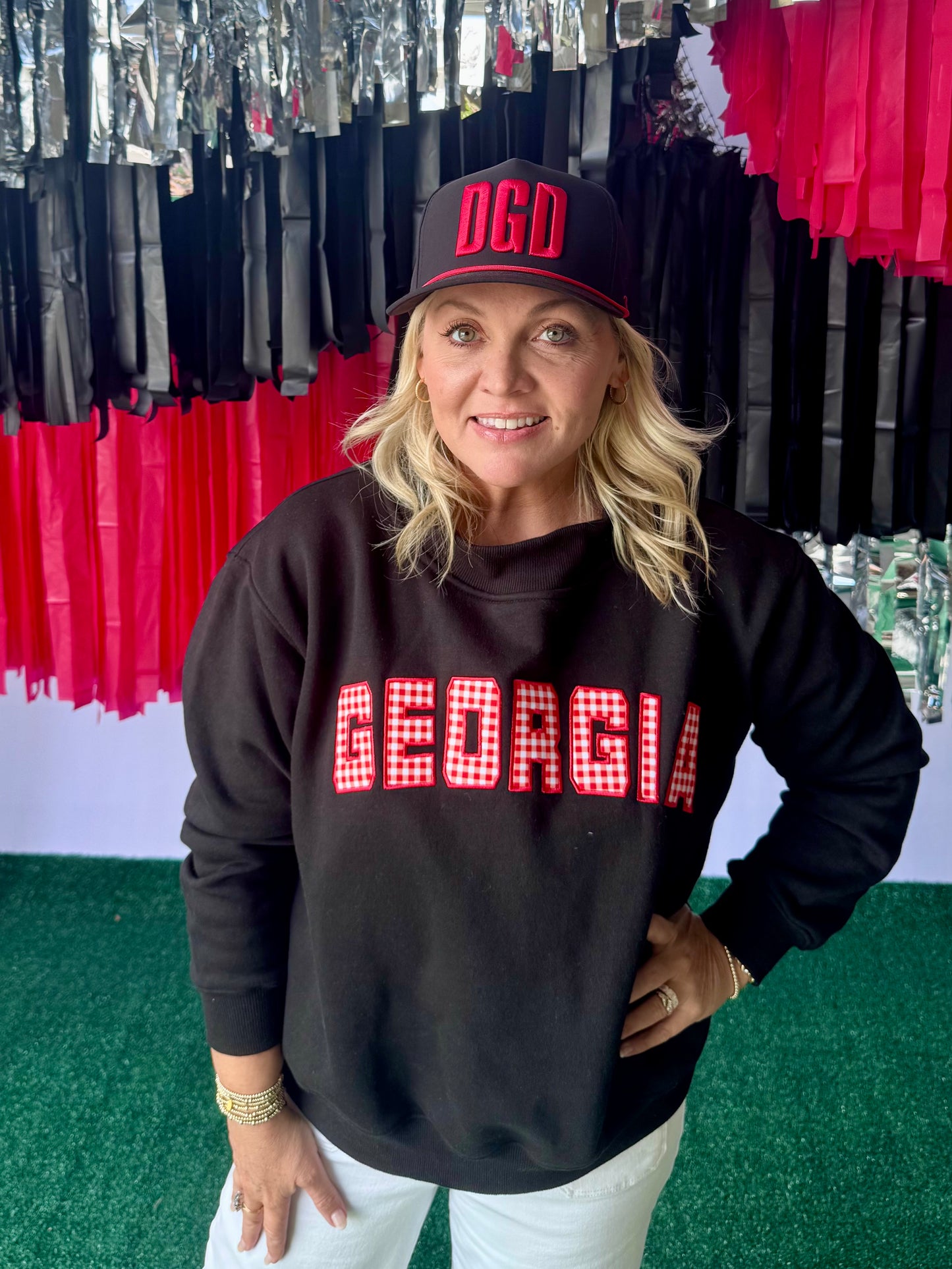 DGD black hat with red embroidered rope style
