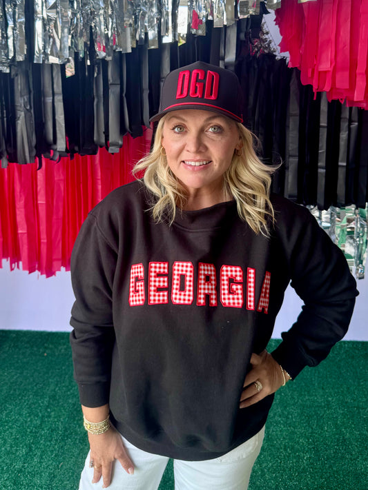 DGD black hat with red embroidered rope style