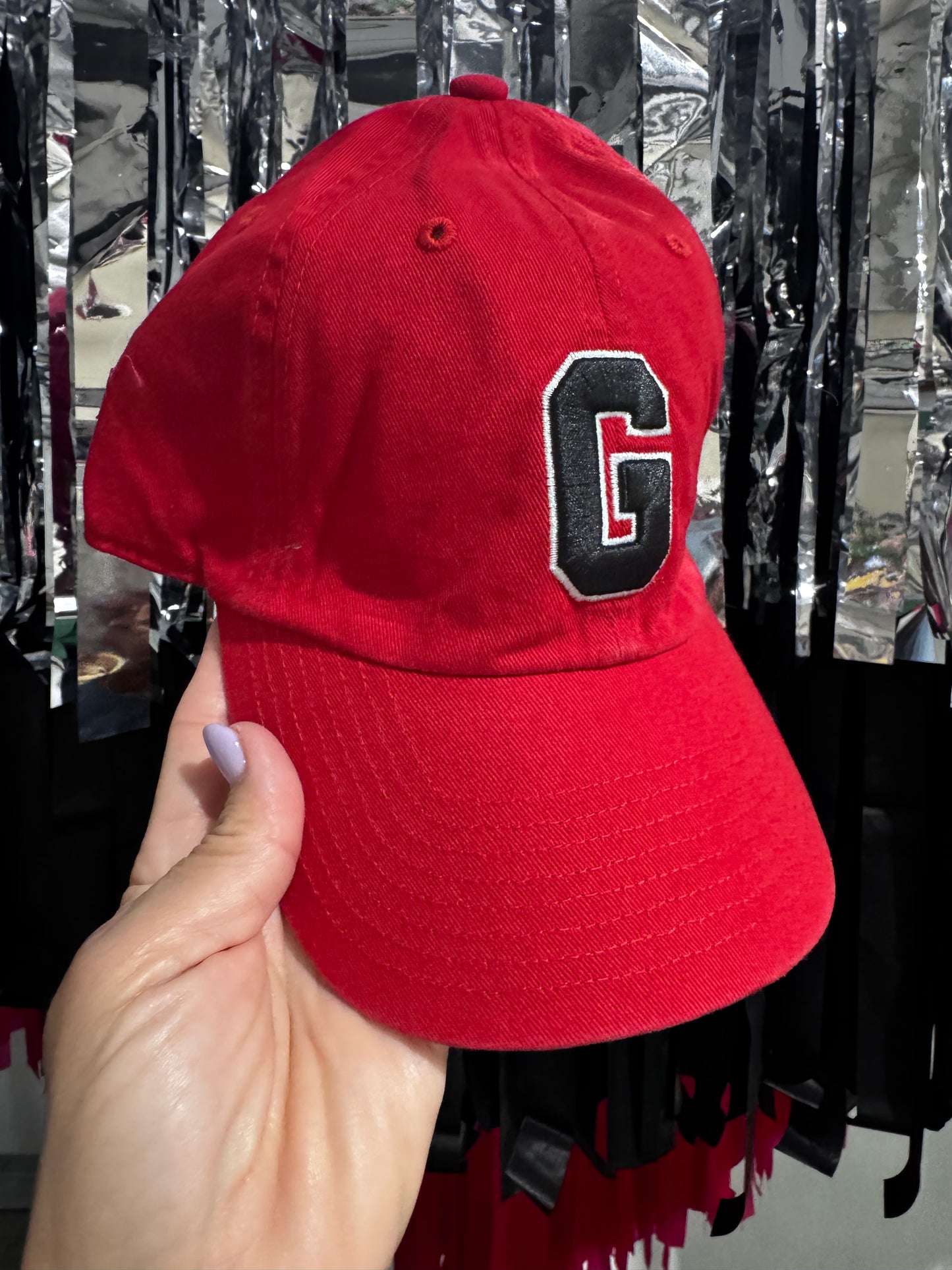 G hat red with black g patch