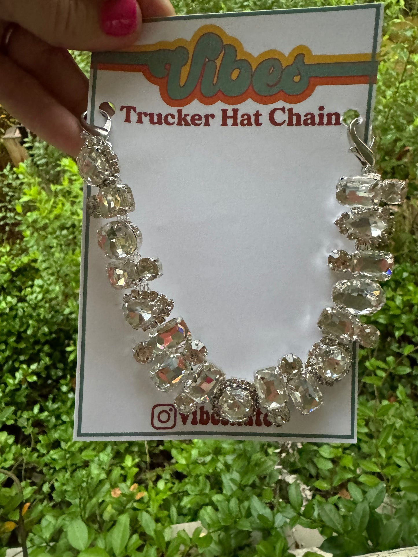 Trucker hat chain giant rhinestone