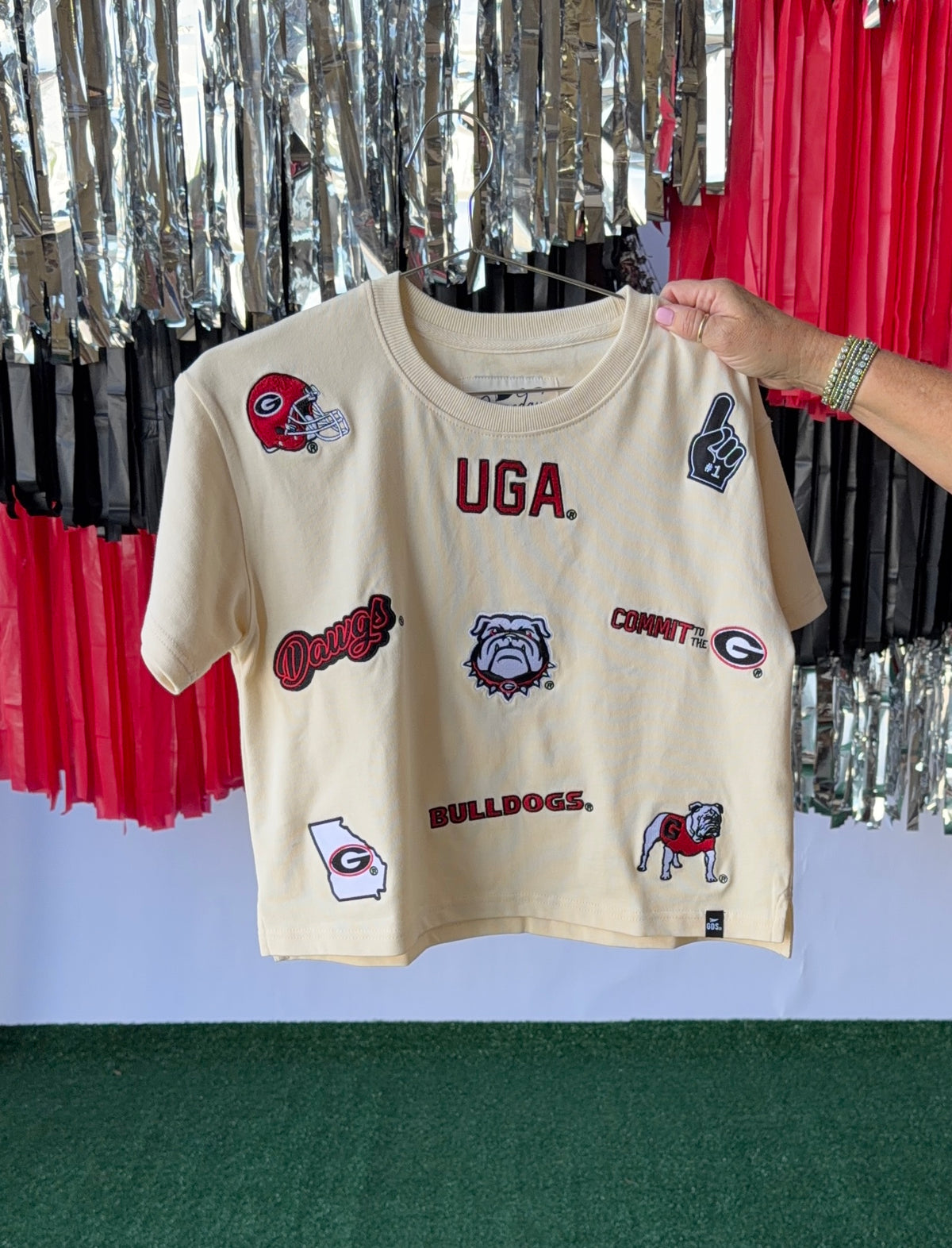 All over bulldog tee oatmeal