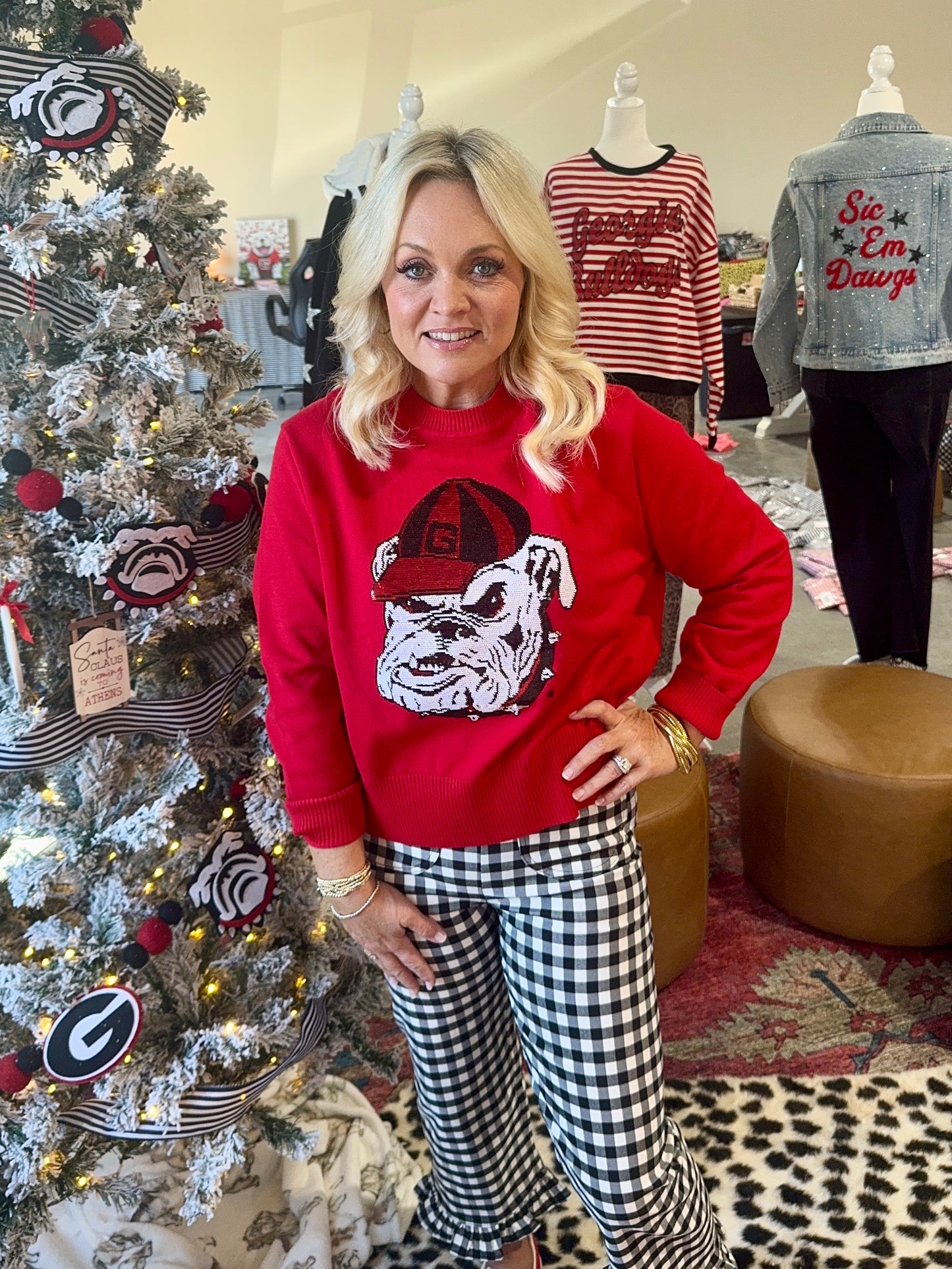Red bulldog sweater licensed