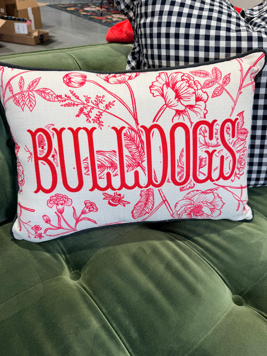 Licensed Georgia Bulldog pillow toile