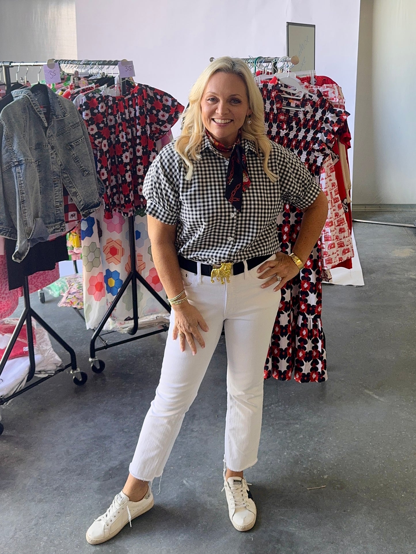 Gingham collection black and white up to 2XL!