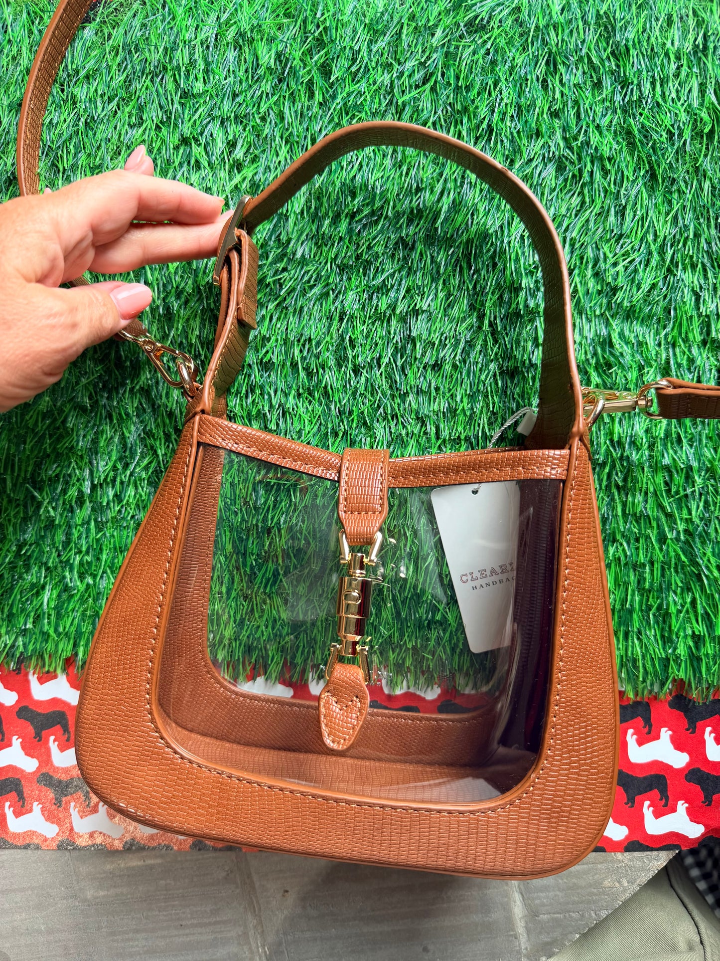 The Paige clear bag brown