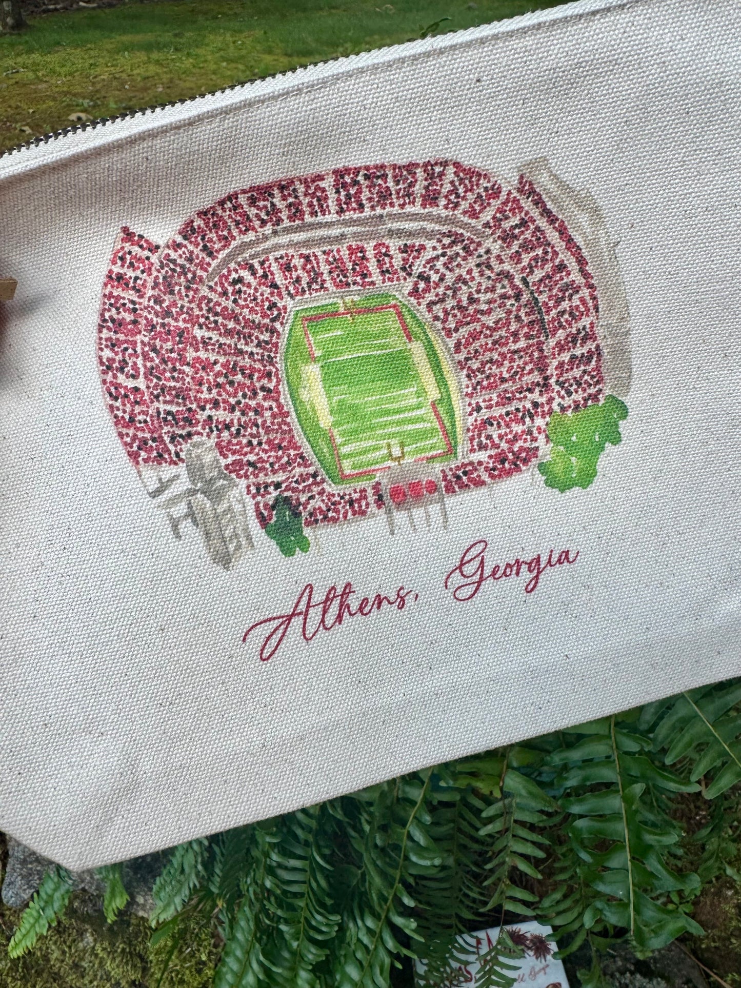 Cosmetic bag zipper pouch Athens Georgia stadium