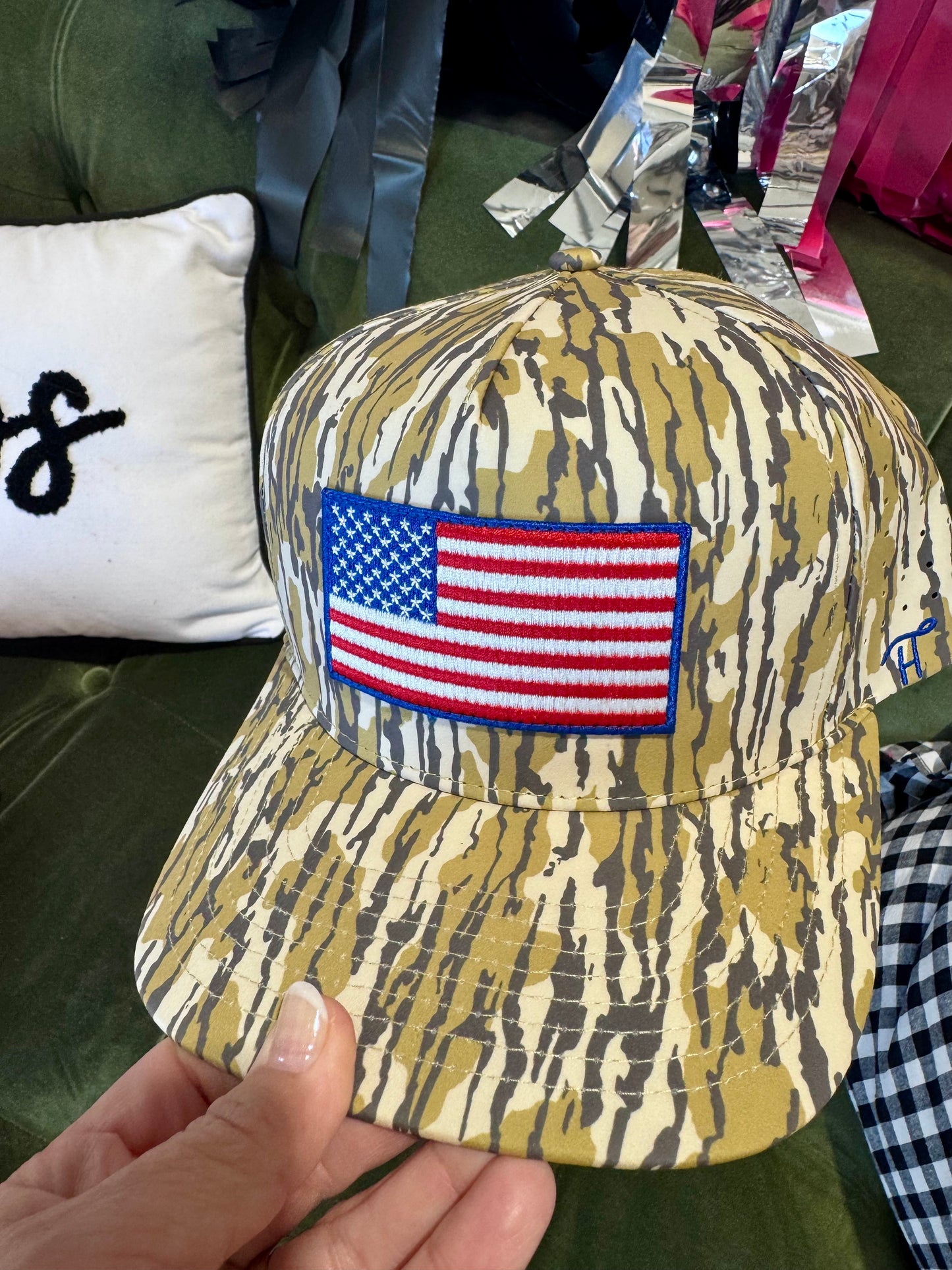 Camo flag embroidered hat