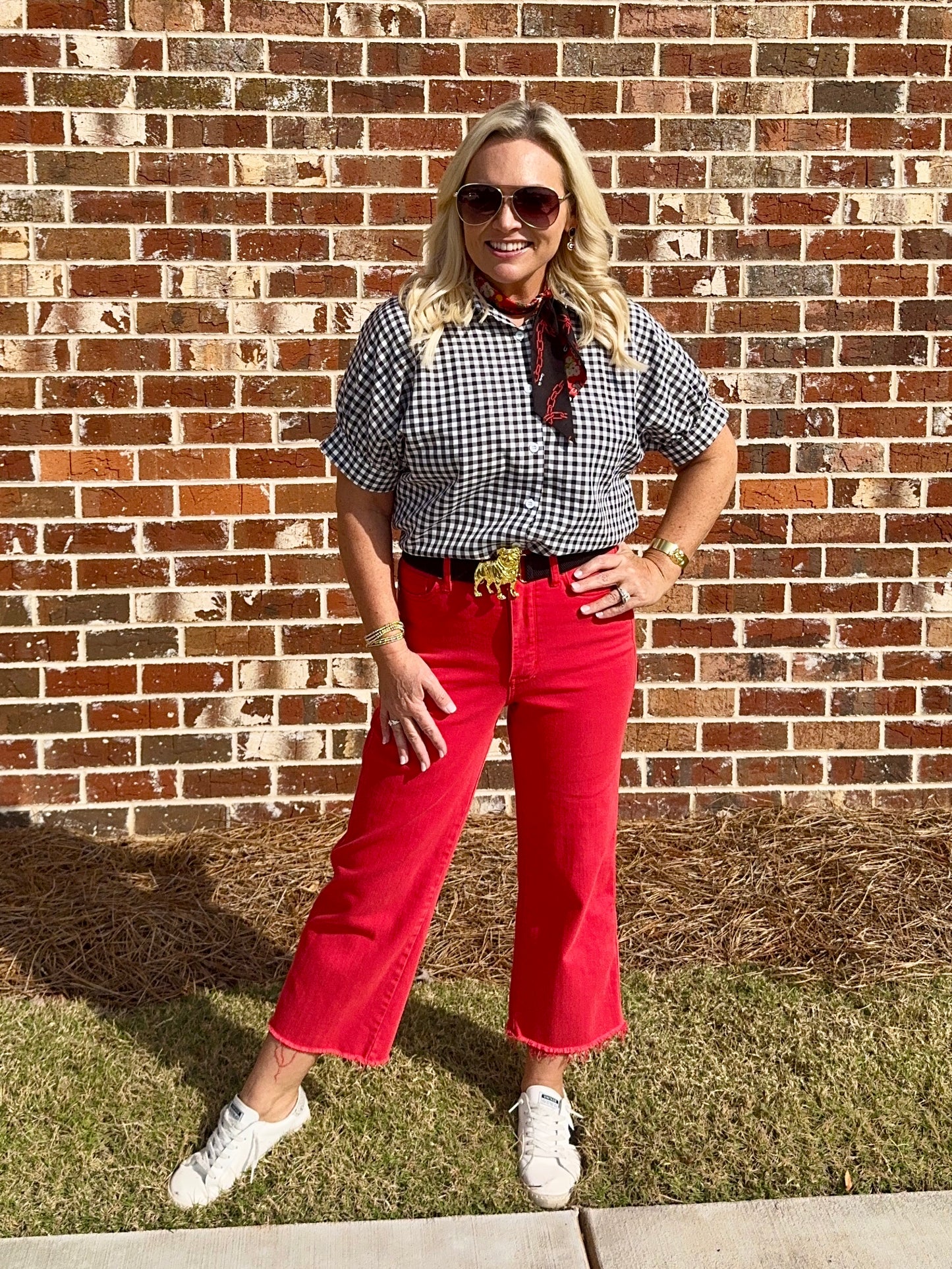 Gingham collection black and white up to 2XL!