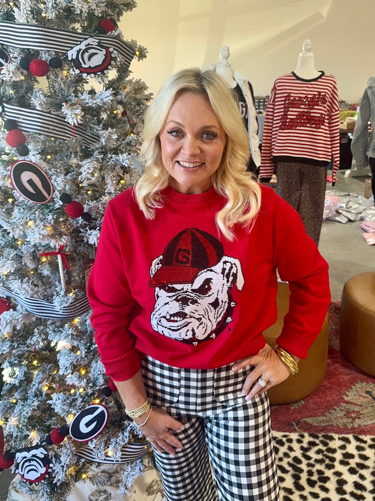 Red bulldog sweater licensed