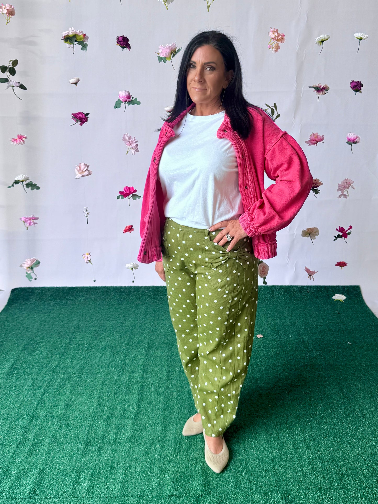 Fushia pink cardigan sweater. free P dupe