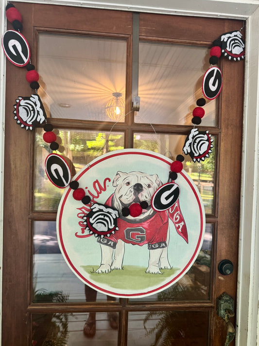 Glory Haus super bulldog banner garland pom pom