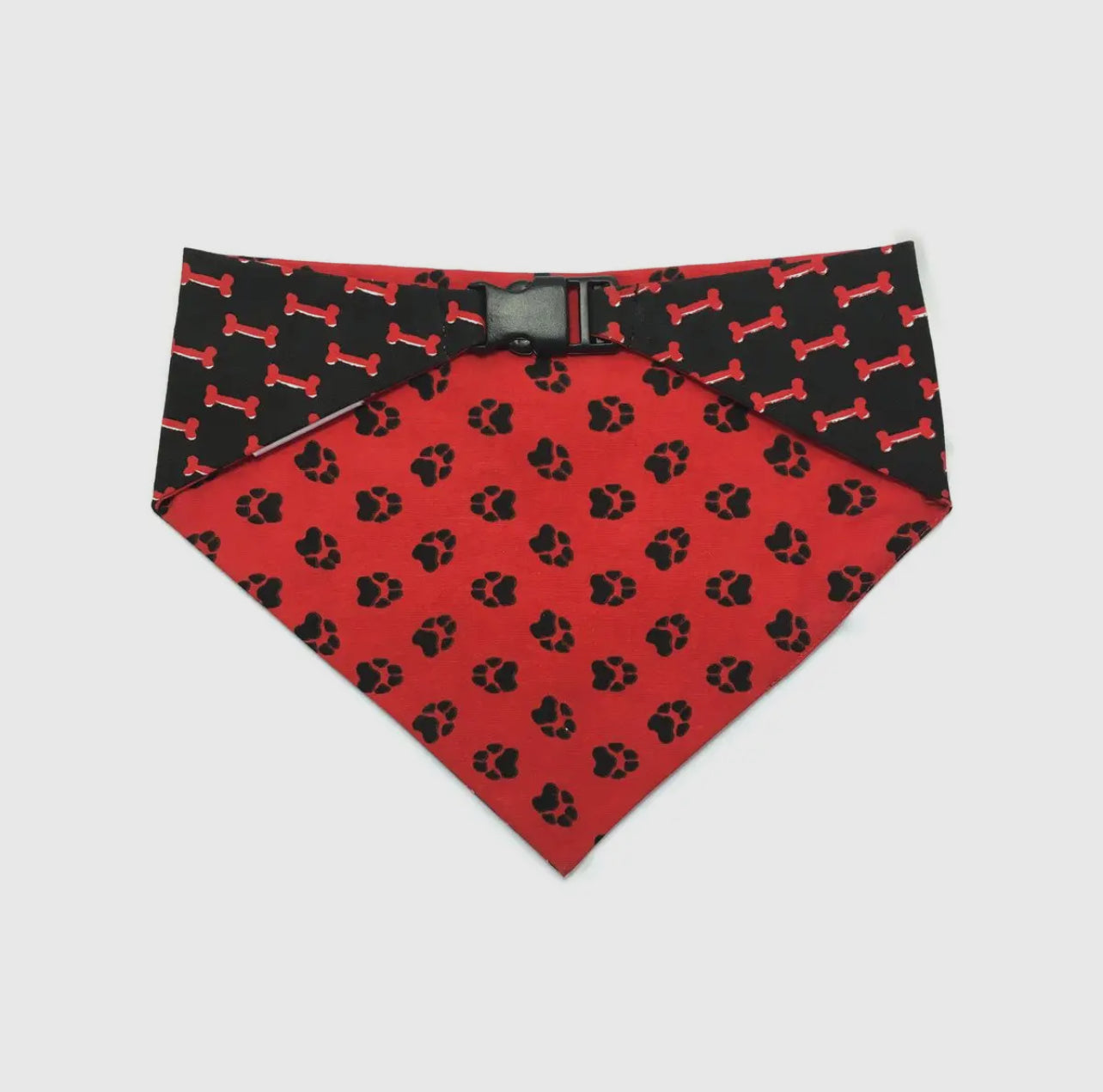 Reversible dog bandana red and black