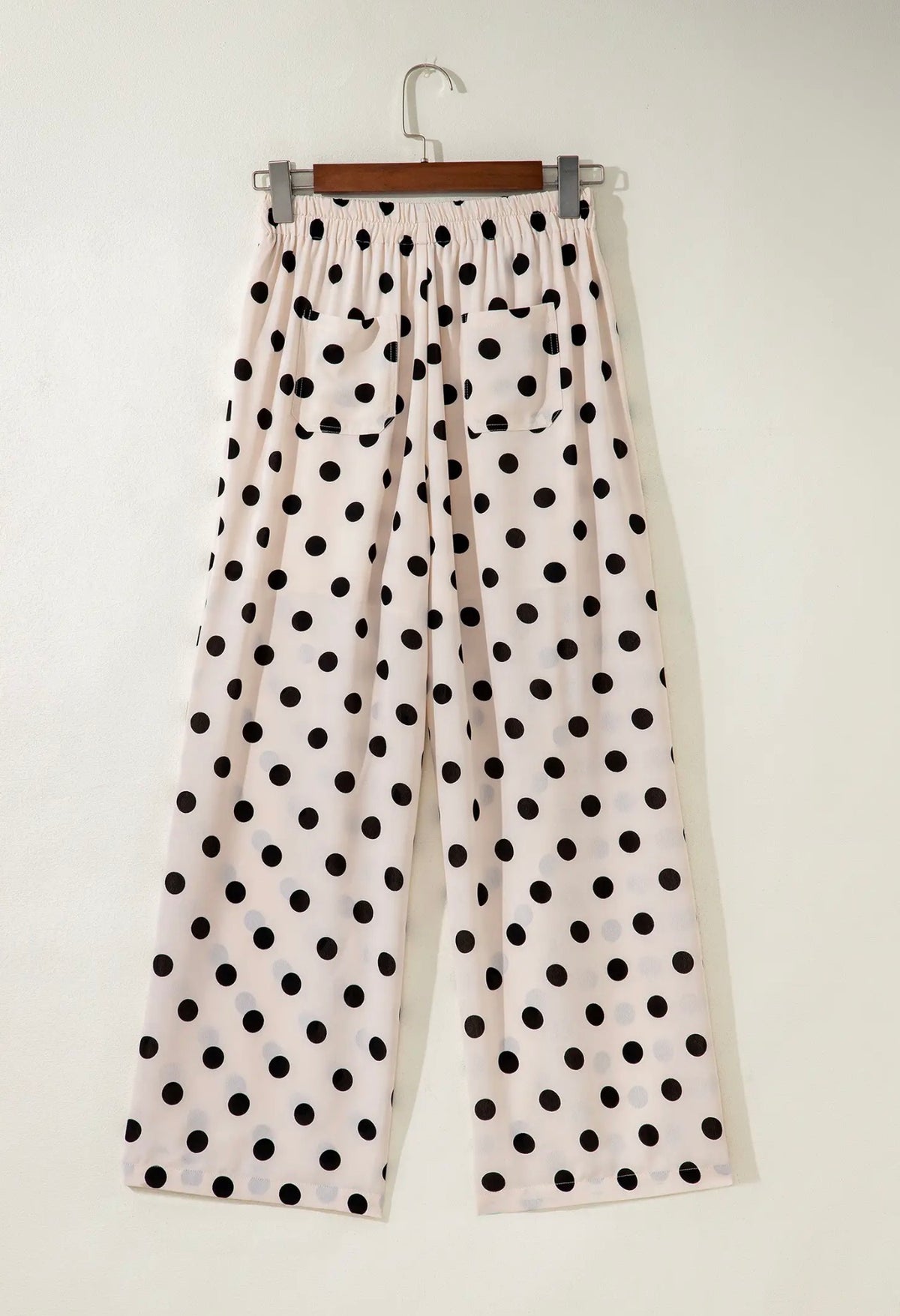 Polka dot White with black polka dot pants loose  fit light weight