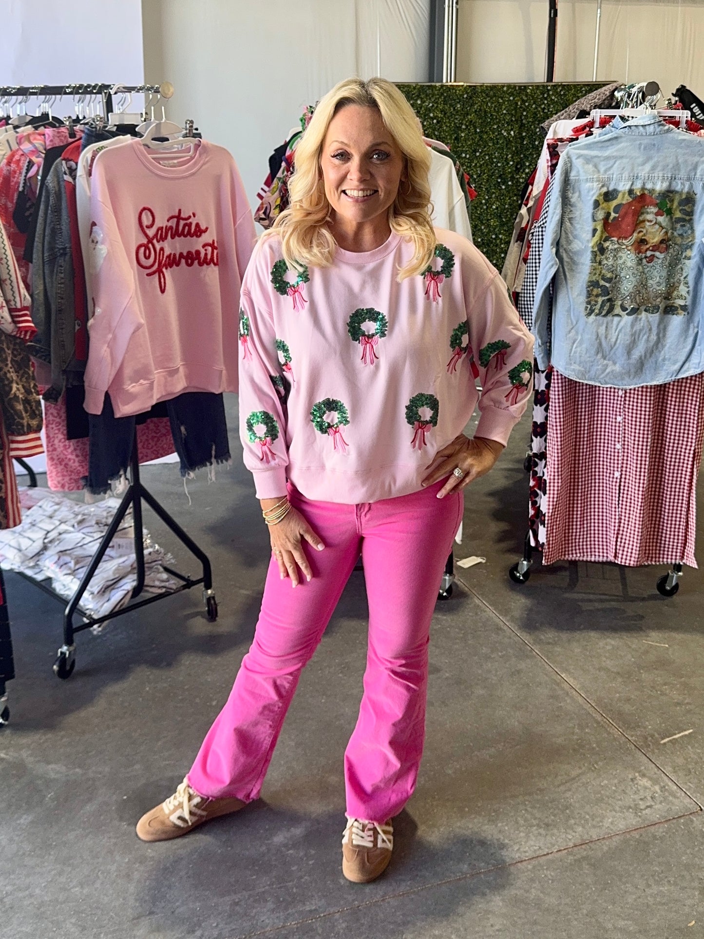 Sequin Wreath boutique style sweatshirt